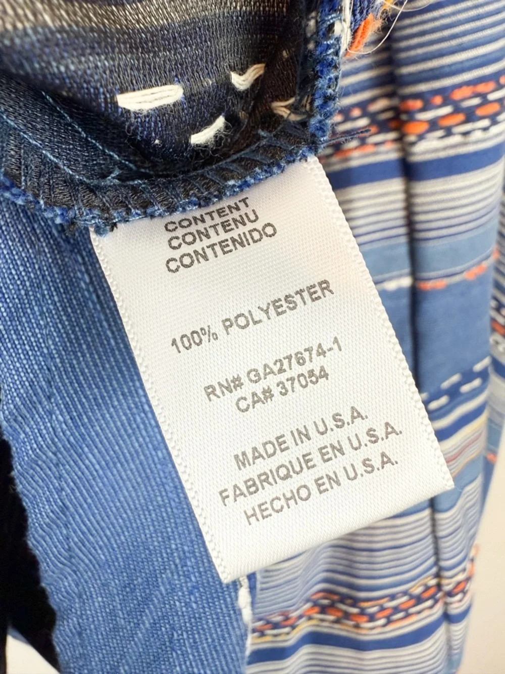 Eva Franco Liv A-Line Blue Striped Embroidered Midi Skirt Southwestern Size 2